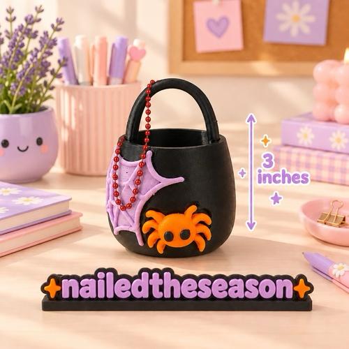 Spider Web Halloween Mini Bag keychain 3 Inches