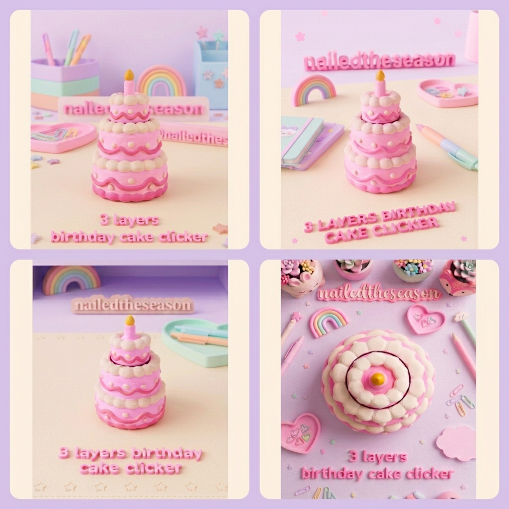 Forever 3 layer birthday cake clicker