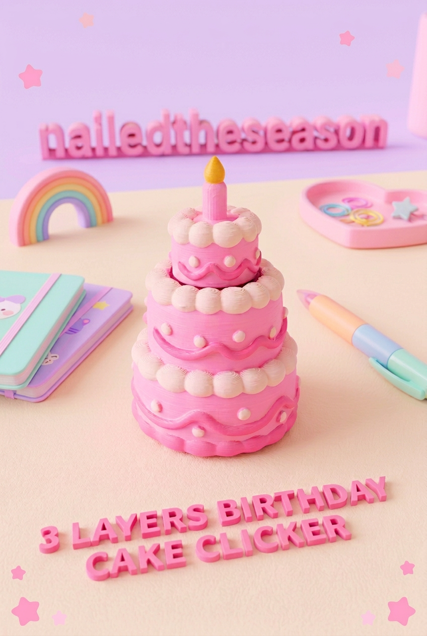 Forever 3 layer birthday cake clicker