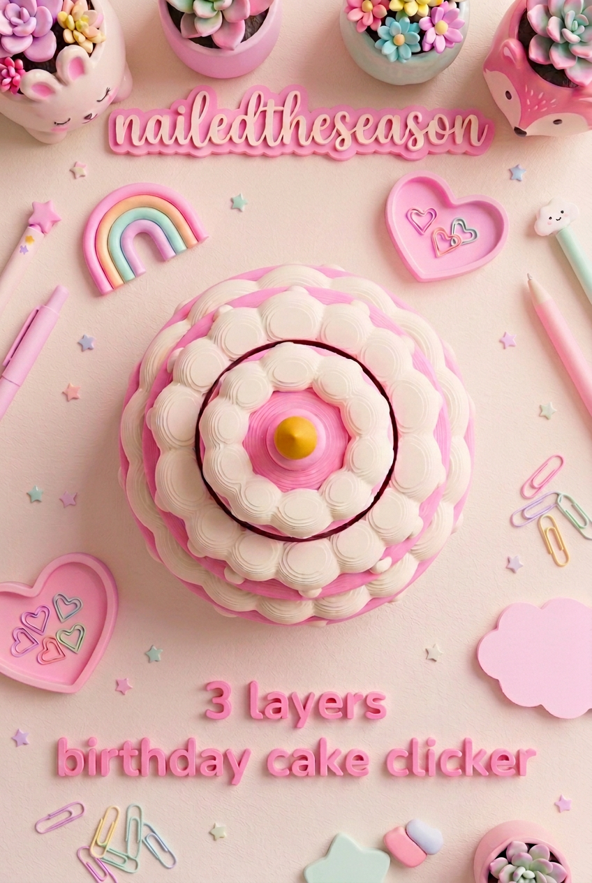 Forever 3 layer birthday cake clicker