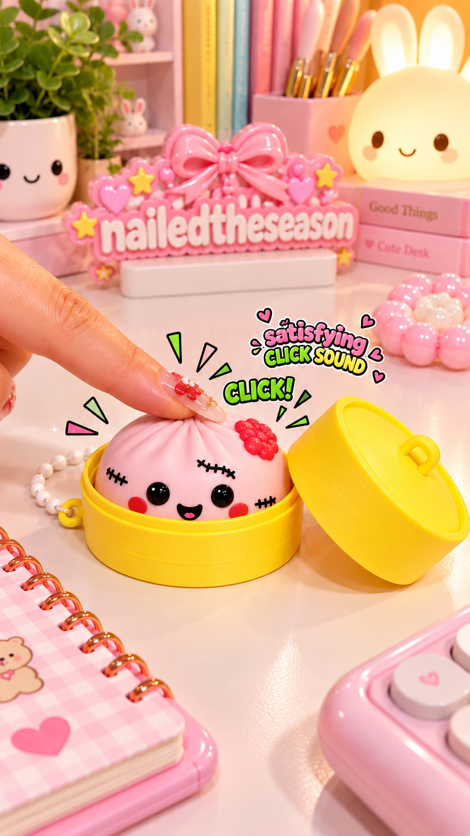 Cute Zombie Dumpling + Clicker Keychain