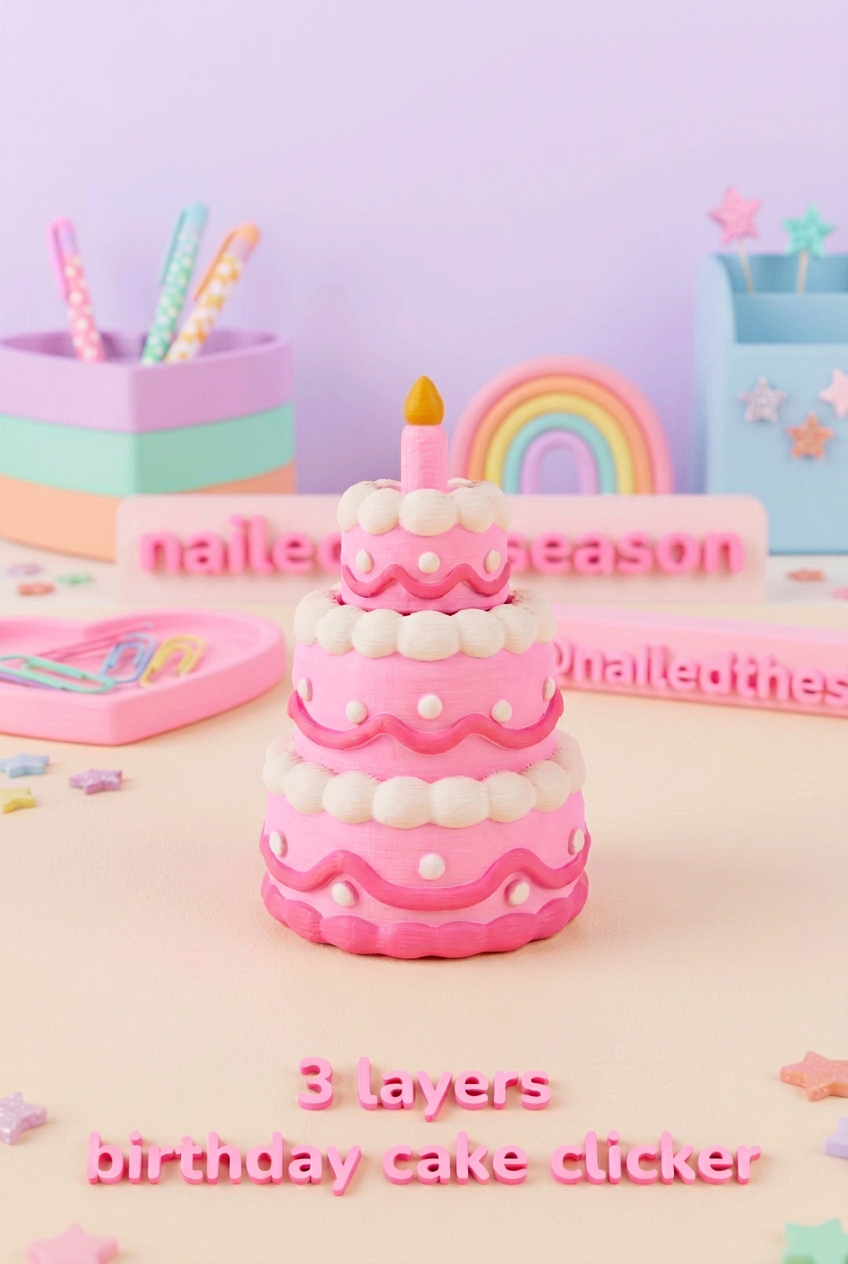 Forever 3 layer birthday cake clicker