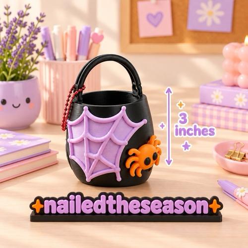 Spider Web Halloween Mini Bag keychain 3 Inches