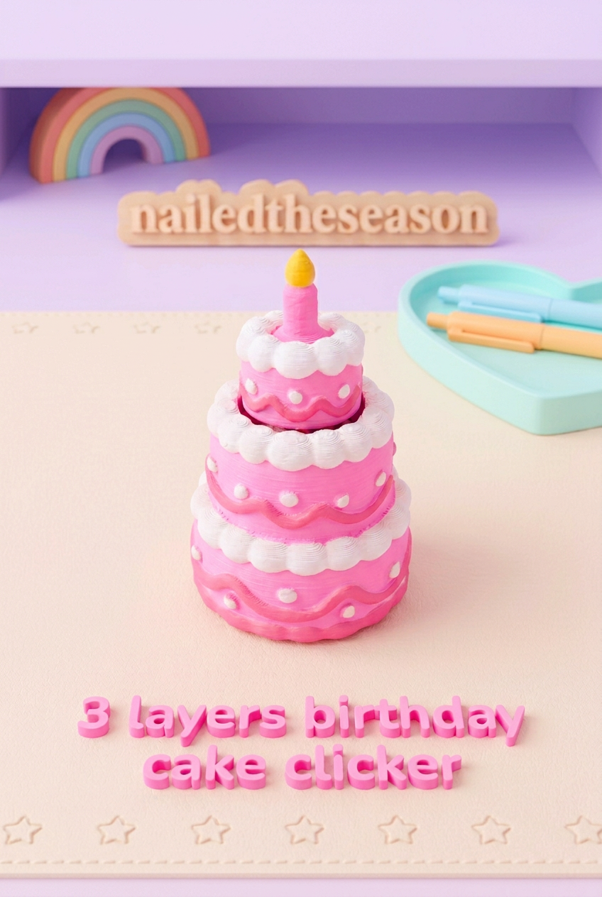 Forever 3 layer birthday cake clicker