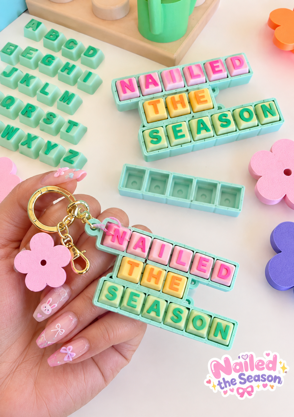 Custom Square name keychain