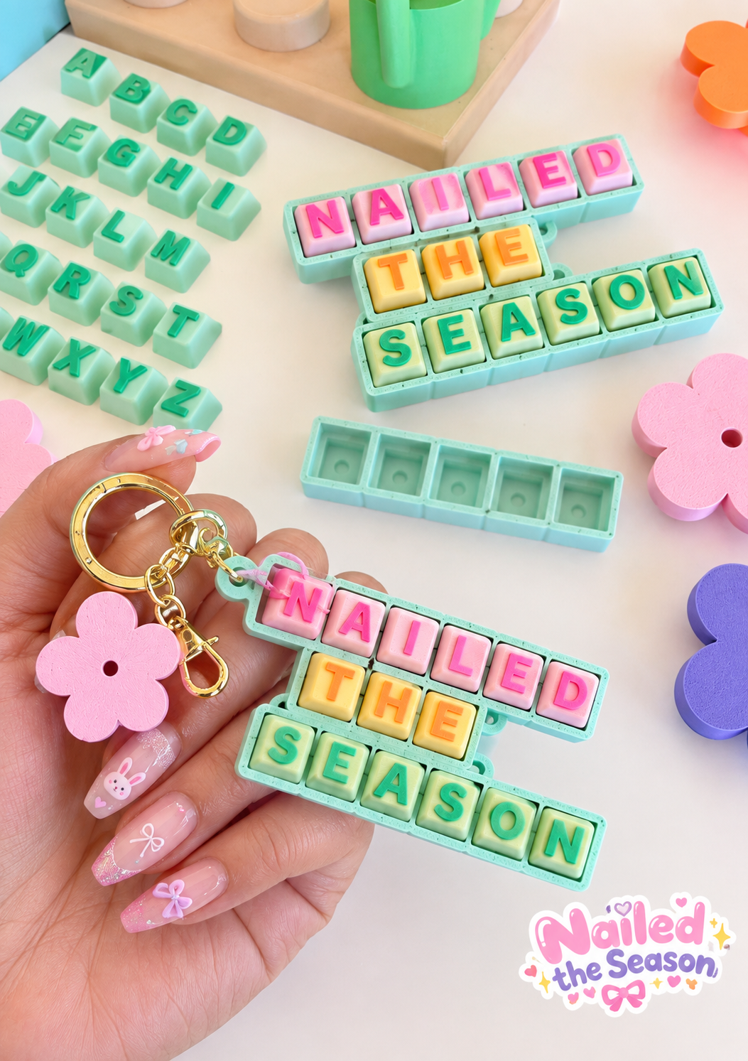 Custom Square name keychain