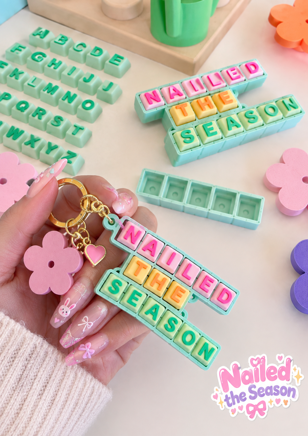 Custom Square name keychain