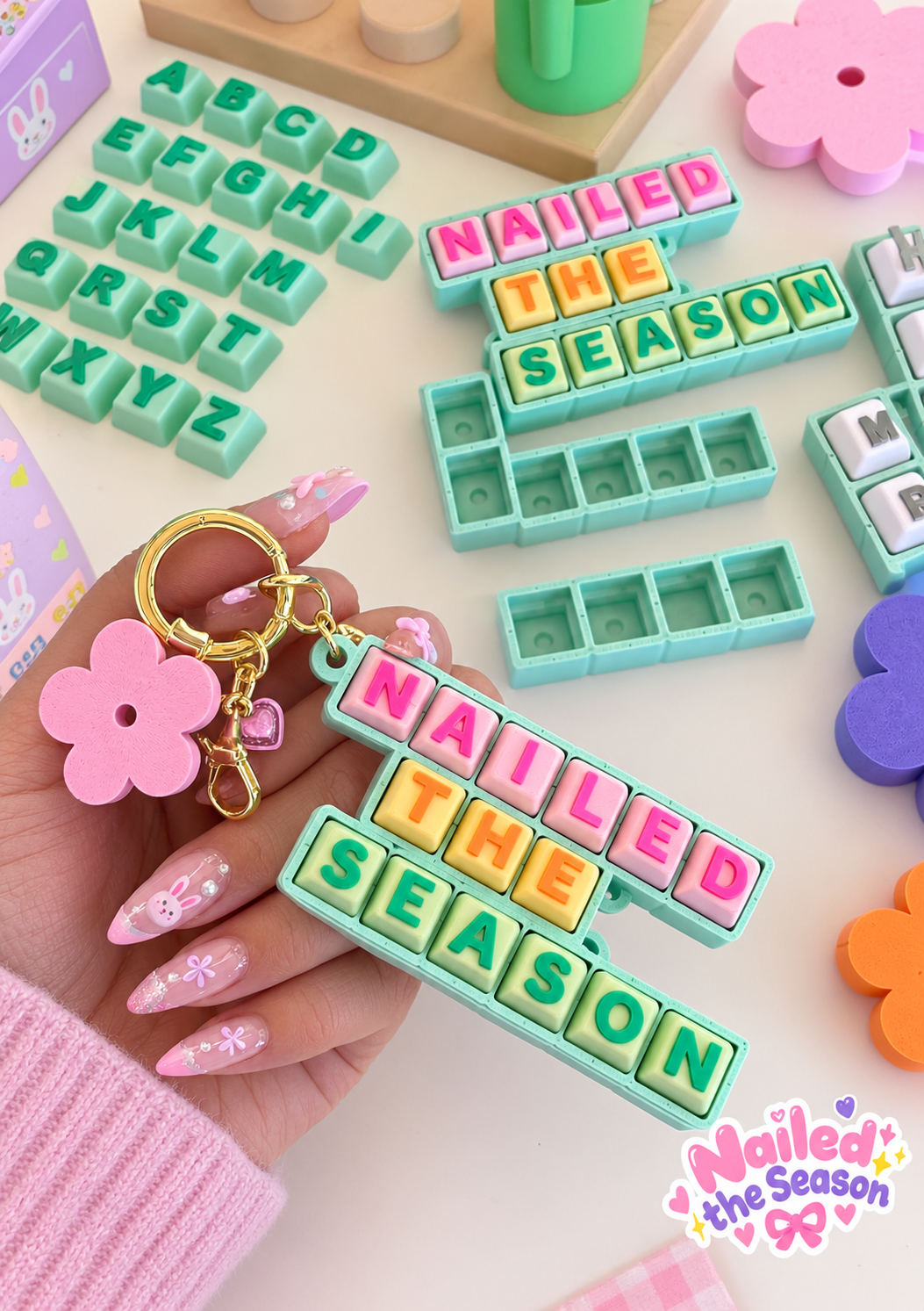Custom Square name keychain