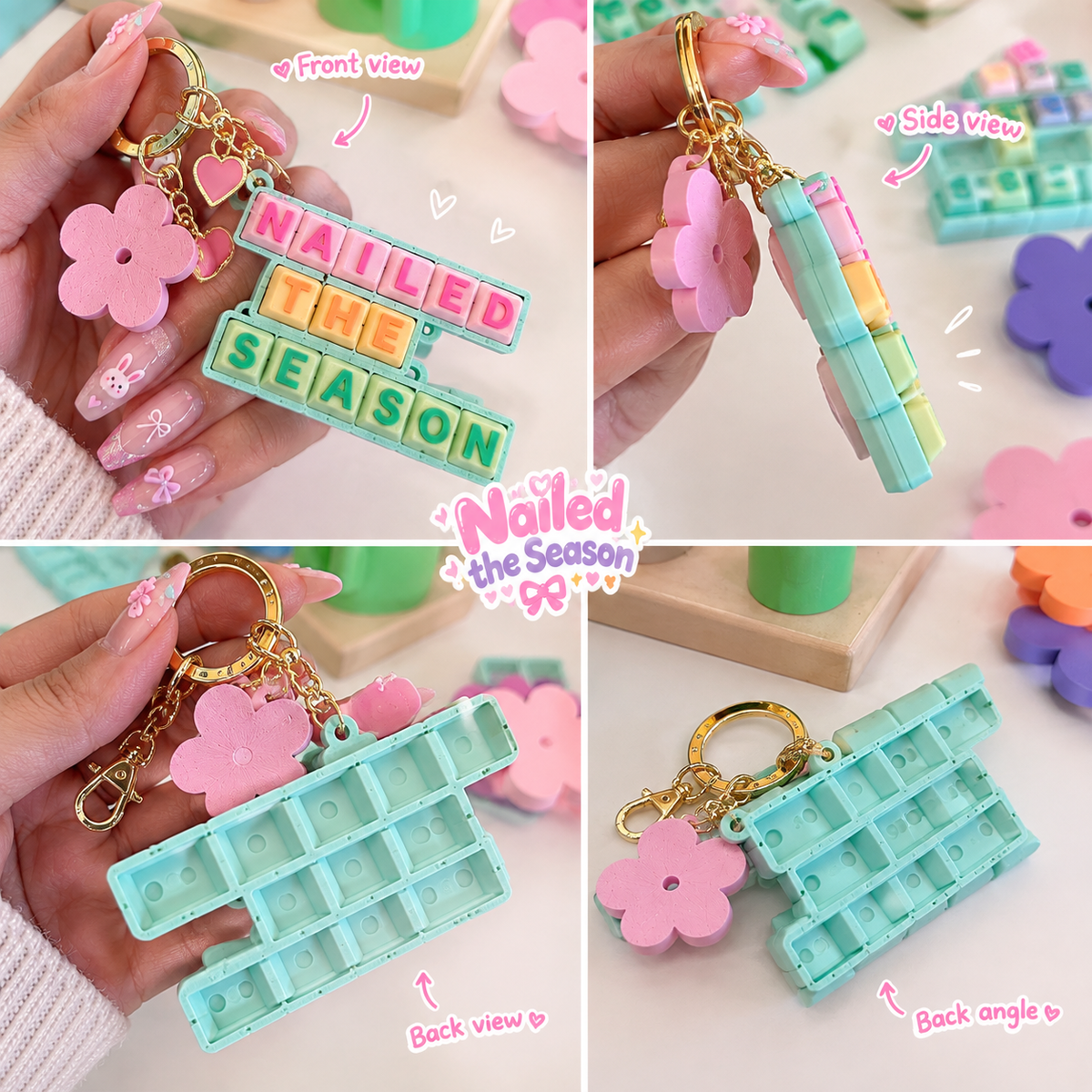 Custom Square name keychain