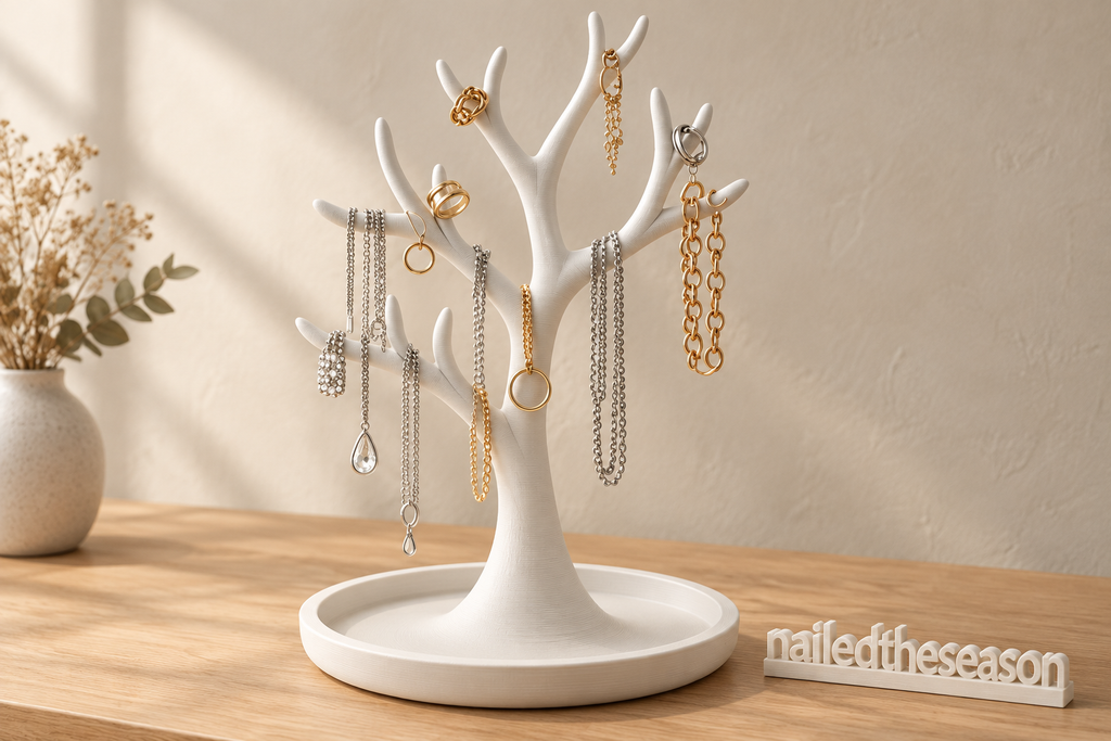 Tree branch jewelry stand