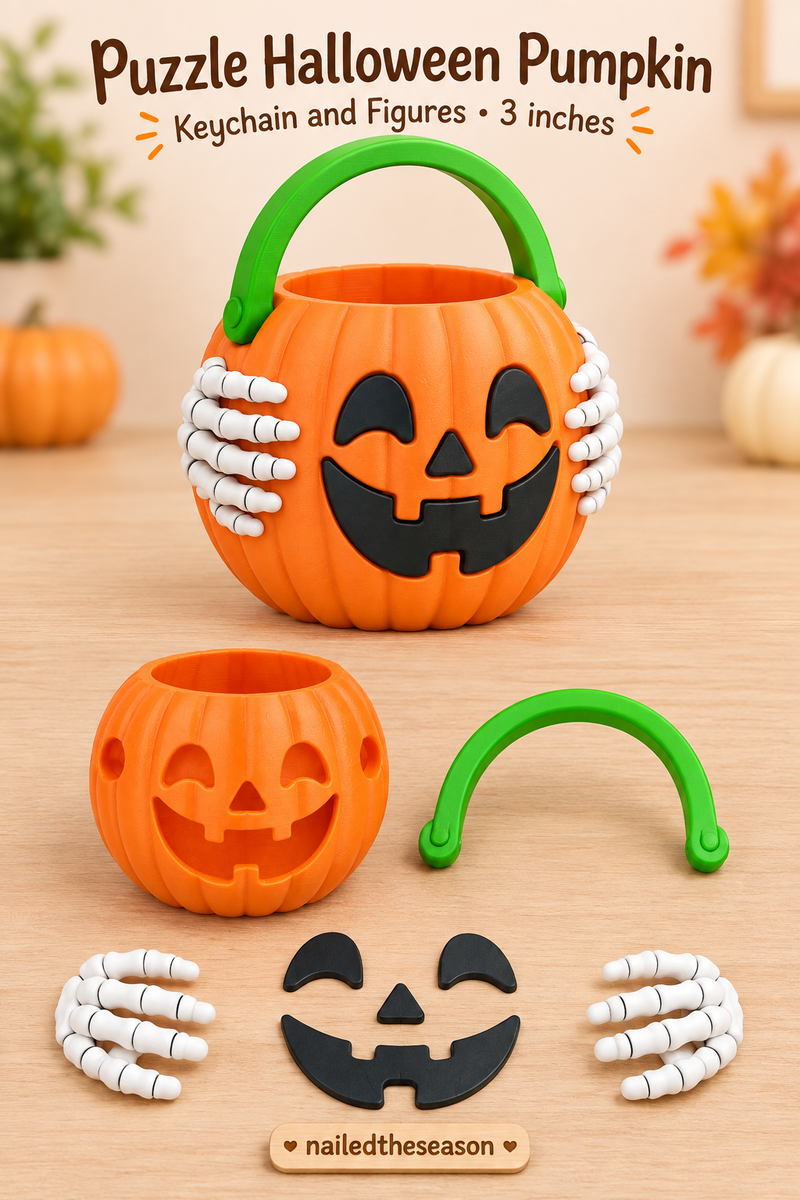 Halloween pumpkin skeleton keychain